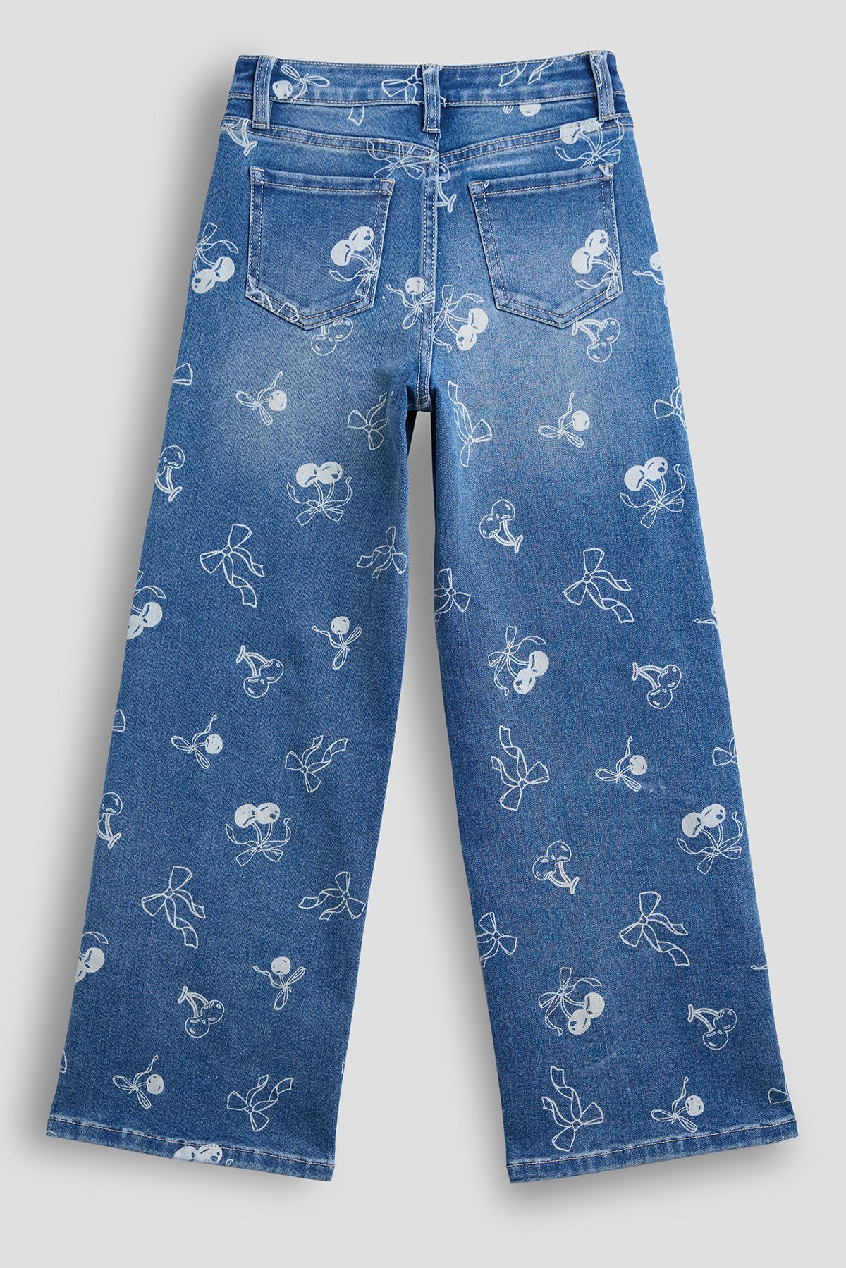 Girls Cherry Bow Flare Jeans