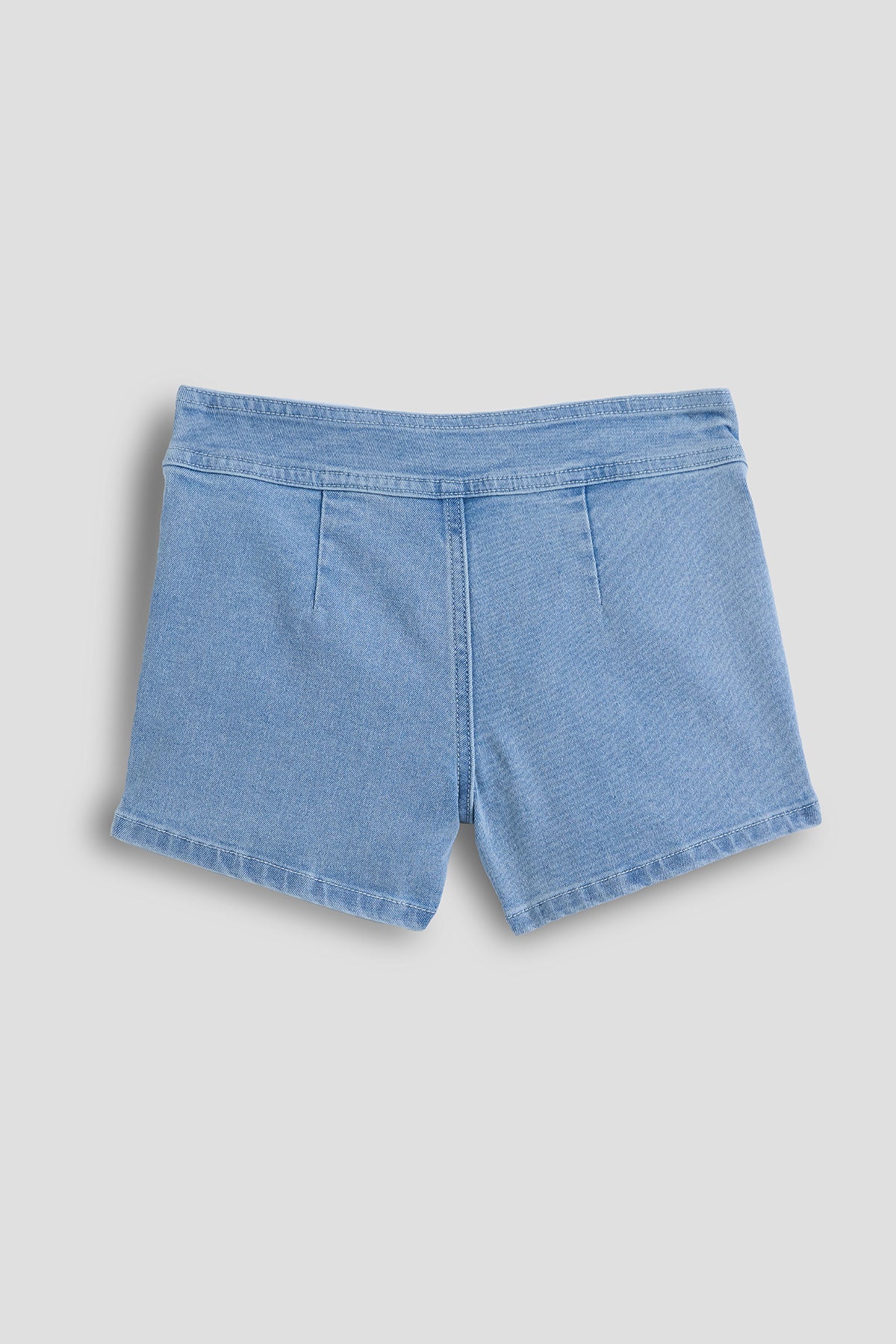 Girls Asymmetrical Pleated Denim Skort