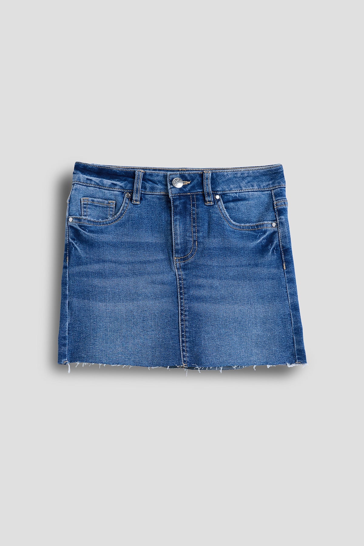 Girls Raw Hem Mini Skort