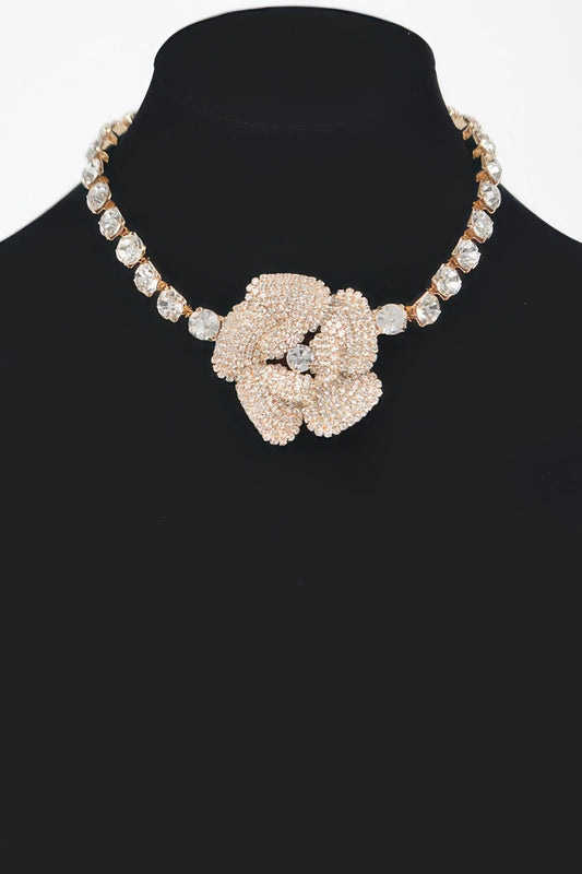 GRAMERCY PARK Rhinestone Faux Pearl Flower Choker: BYMANYC ® New York