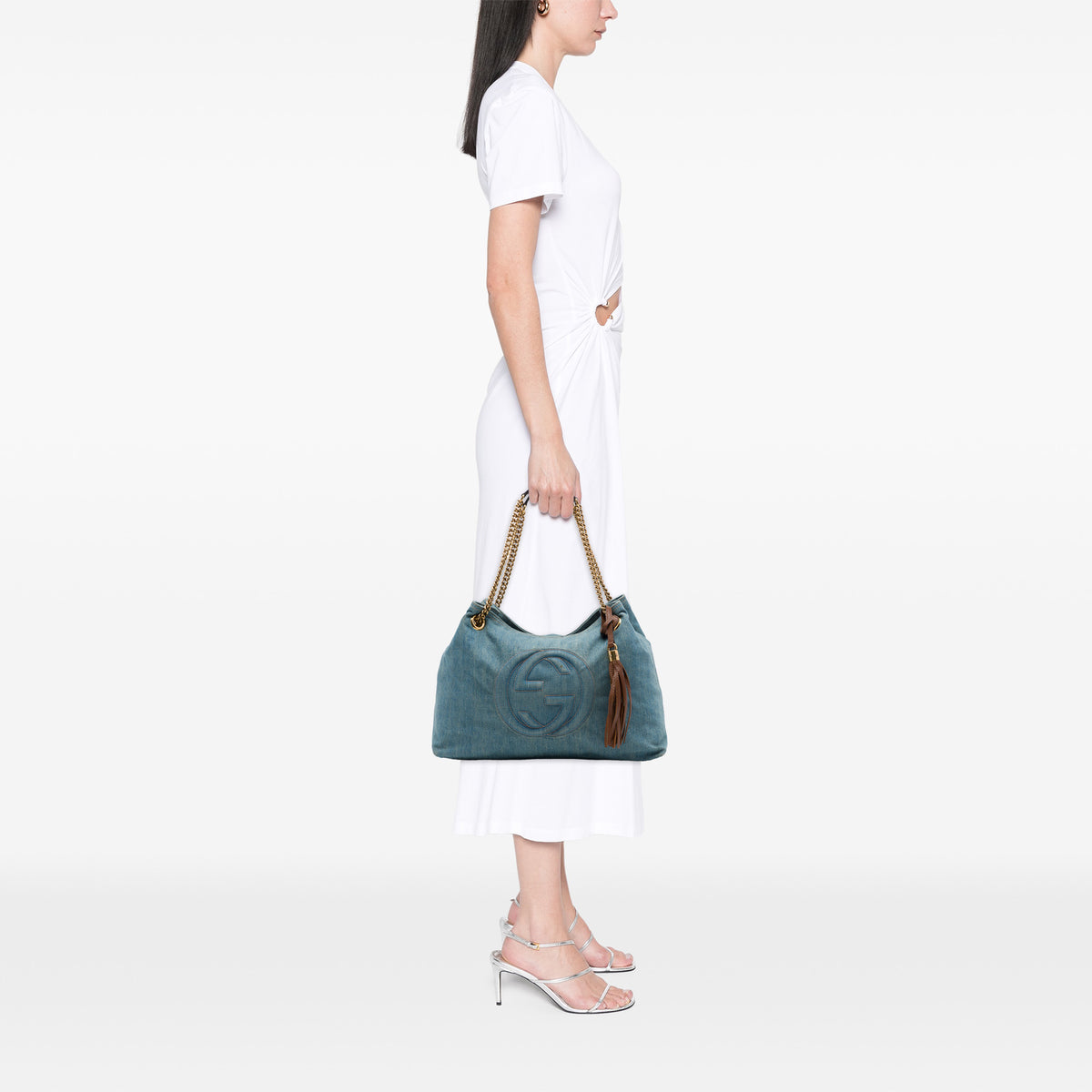 Denim Soho Chain Tote Bag (Pre-Owned)