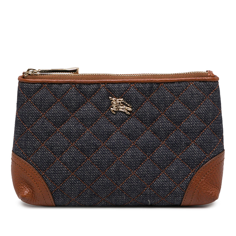 Quilted Denim Cosmetic Pouch