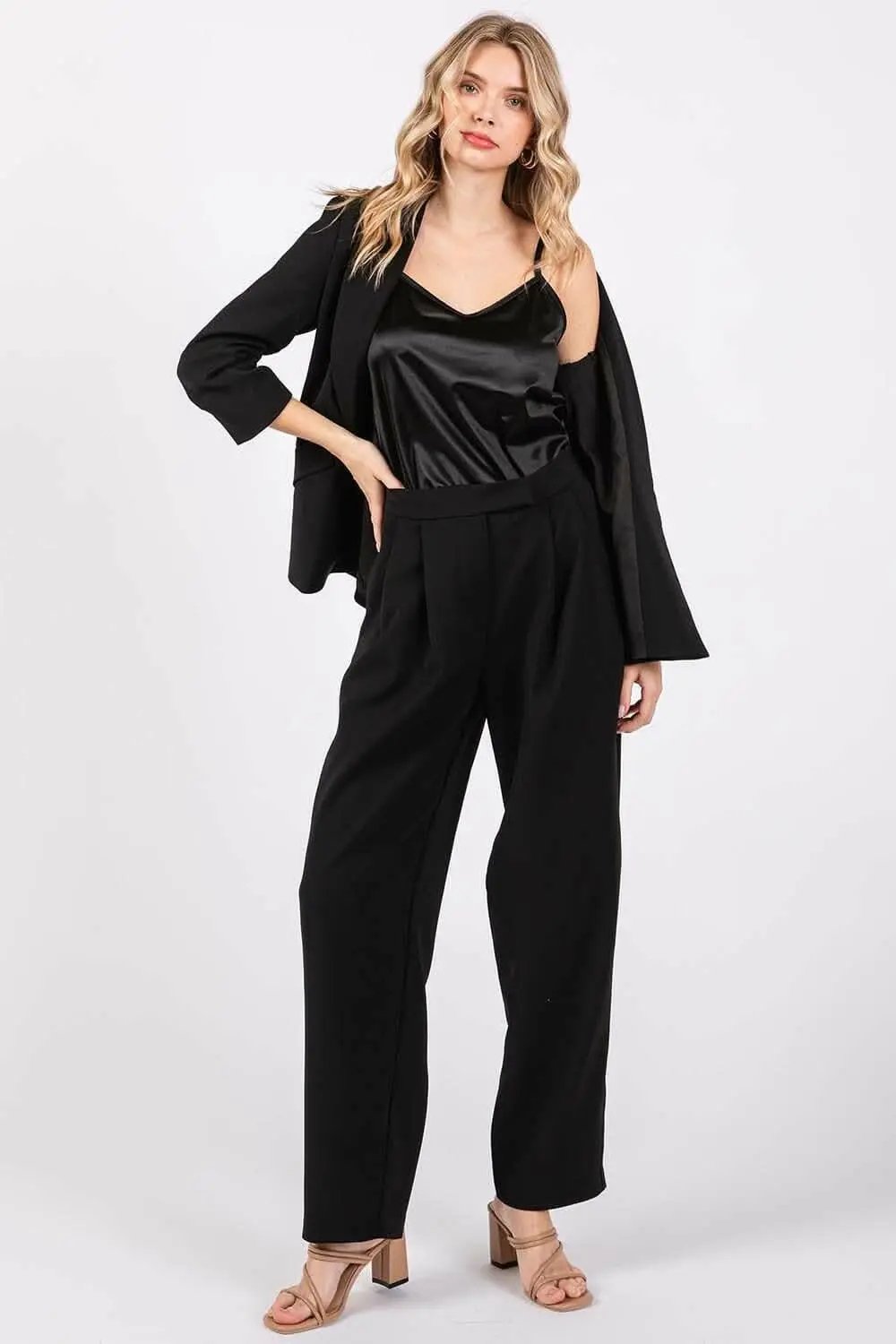 Trendsi GeeGee High-Waisted Pleated Pants