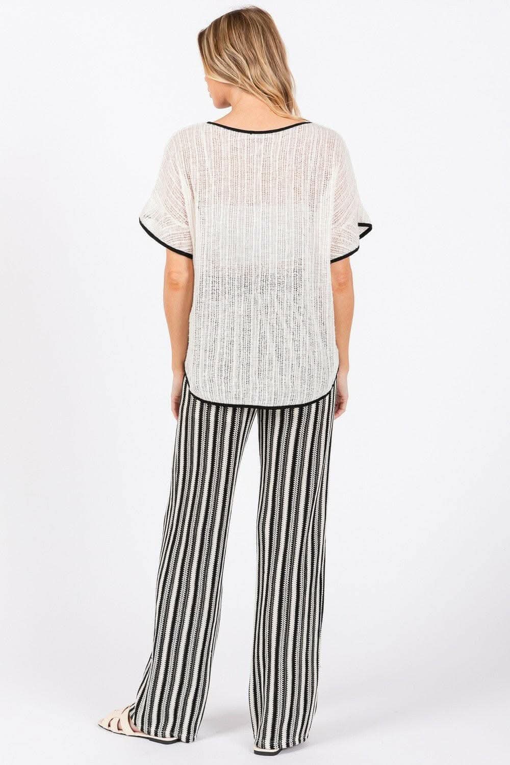 Trendsi Knit Cover Up Women's Casual Shorts Contrast Detail Summer Sho