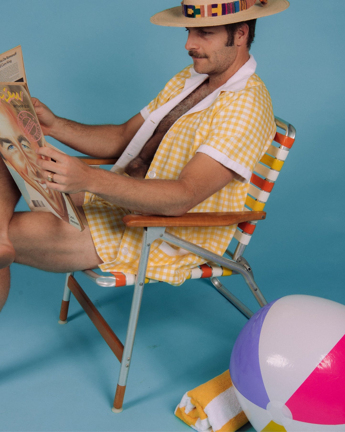 Gingham Cabana Shirt (Yellow)