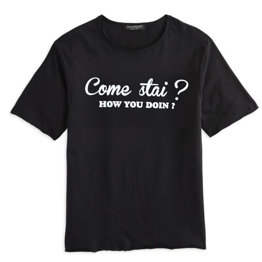 "Come Stai?" Short Sleeve Roll Neck T