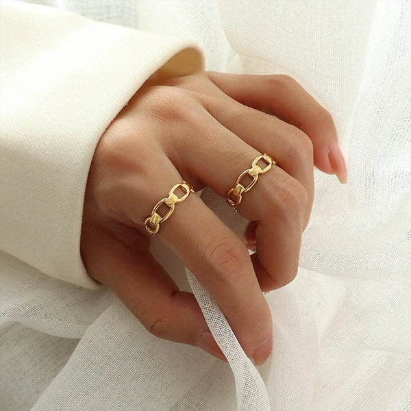 Trendsi just arrived - Gold-plated adjustable titanium ring