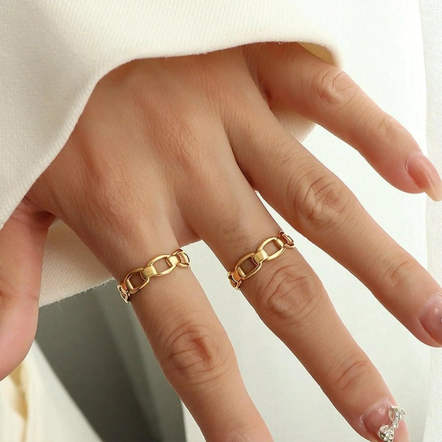 Trendsi just arrived - Gold-plated adjustable titanium ring