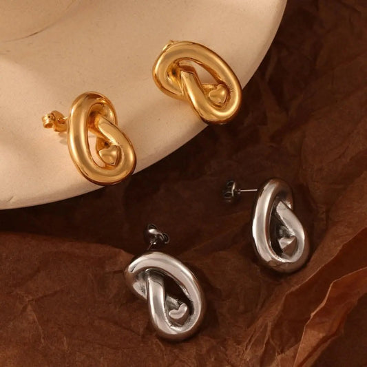 Trendsi Gold-plated titanium knot studs