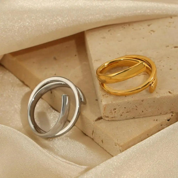 Trendsi Gold-plated titanium steel ring