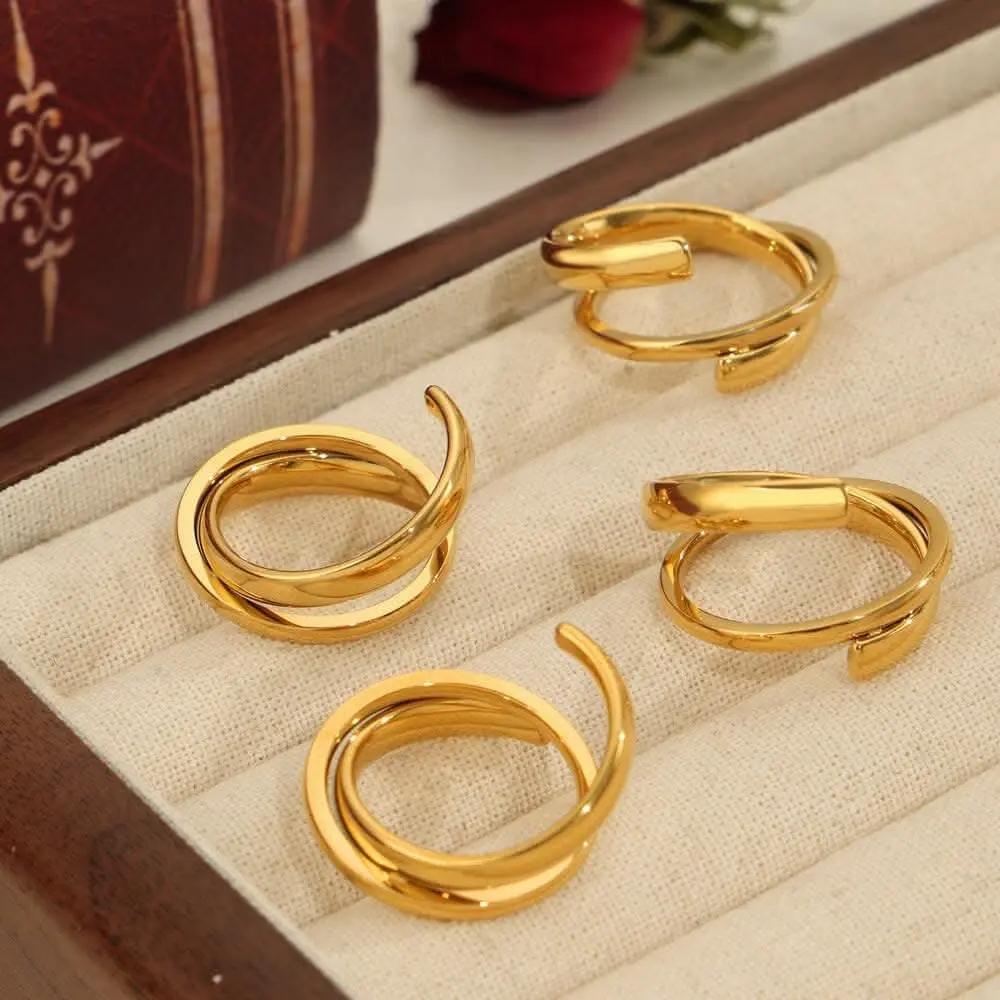 Trendsi Gold-plated titanium steel ring