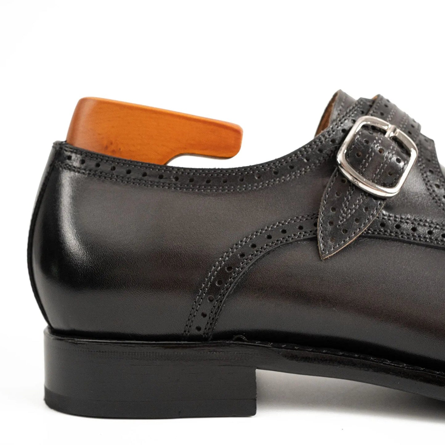 Goodyear Welted Monk Strap Shoes Black