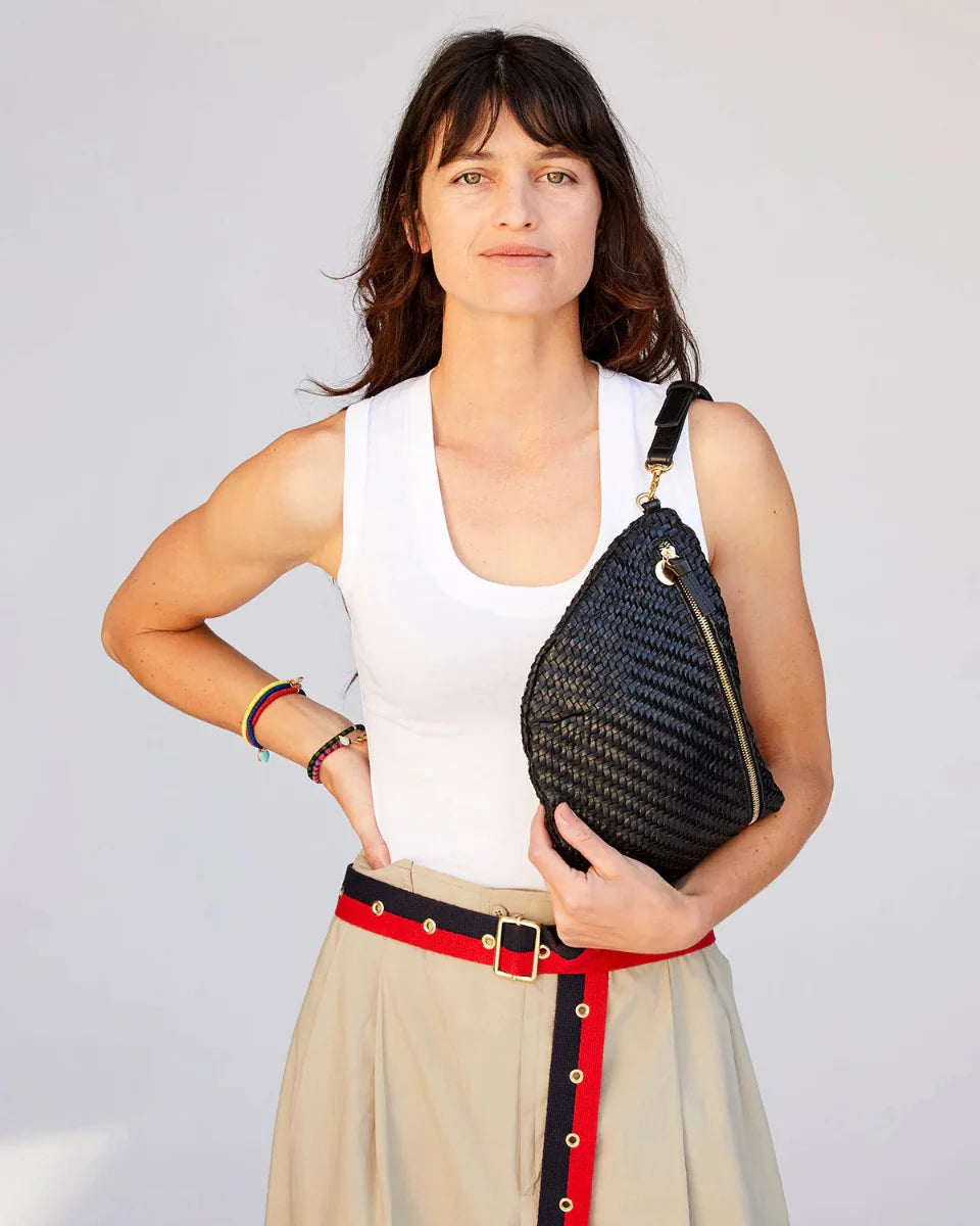 Clare V Grande Fanny, Woven Zig Zag