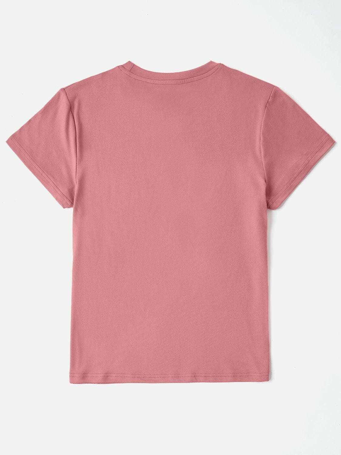Trendsi Graphic Round Neck Tee - Soft Polyester