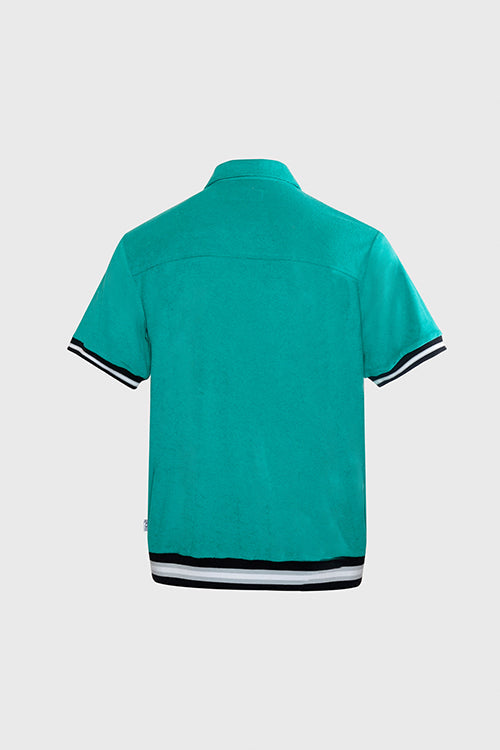 Racket Club Terry Cloth Cabana Short-Sleeve Zip-up Shirt