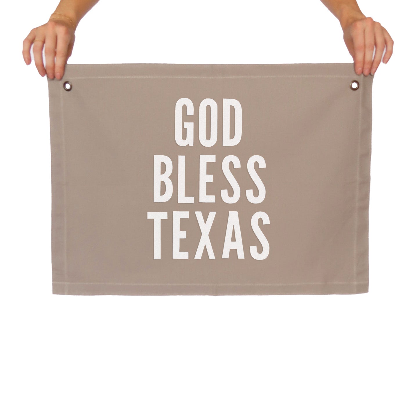 God Bless Texas Large Canvas Flag