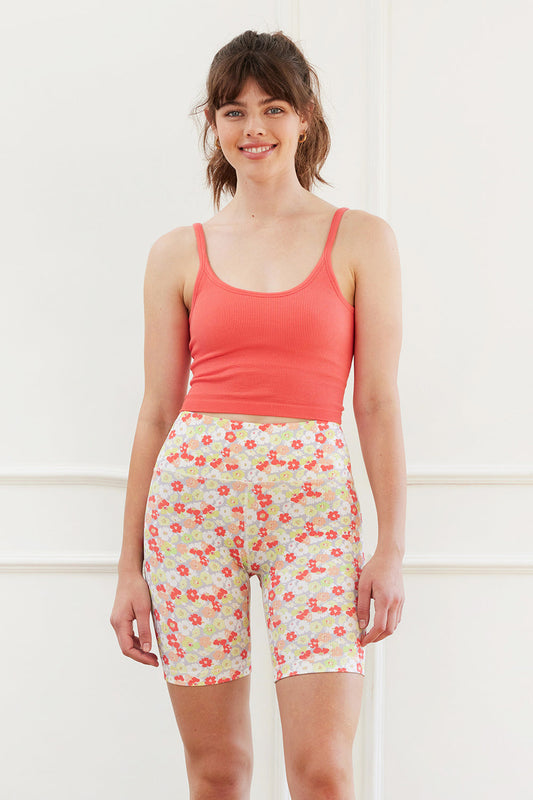 Harper print biker shorts 8" ditsy floral