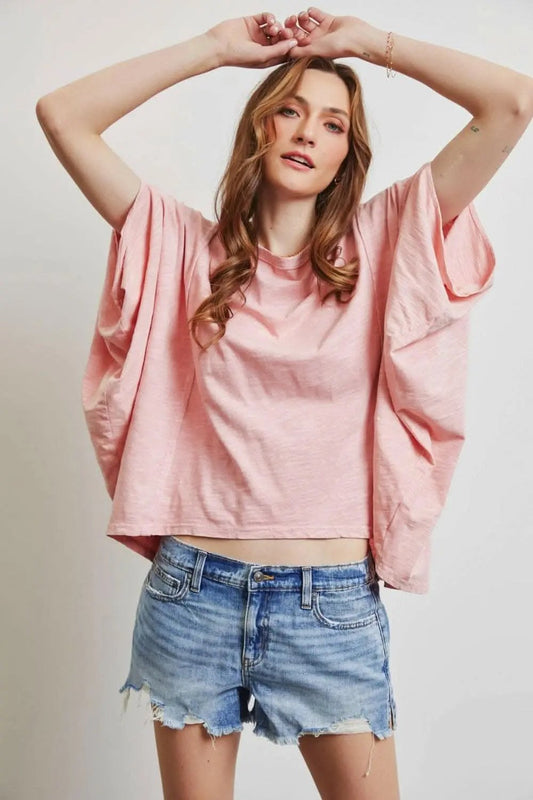 Trendsi HEYSON Full Size Garment-Dyed Boat Neck Oversized