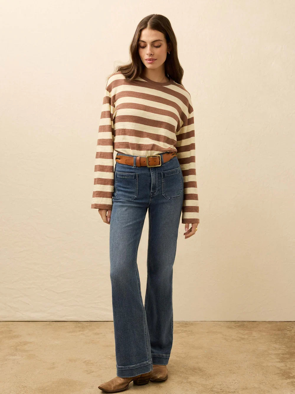 Faherty Sunwashed Slub Long Sleeve Retro Tee