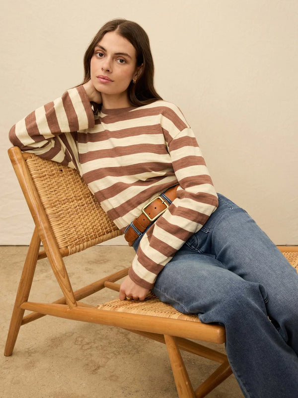 Faherty Sunwashed Slub Long Sleeve Retro Tee