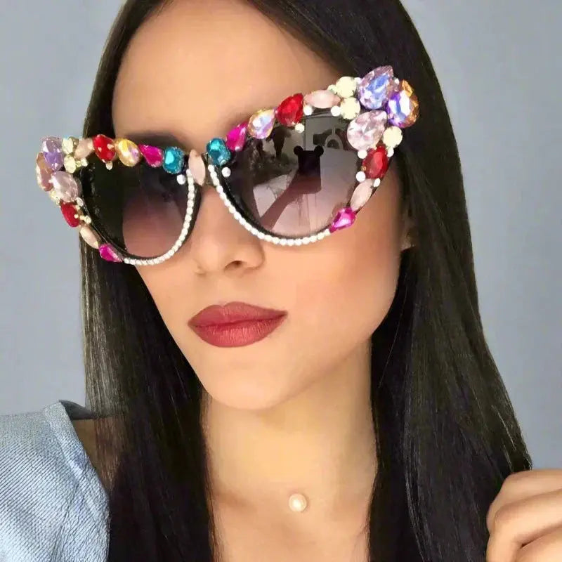 Sunglasses - Bejeweled - Cat Eye Fashion Statement