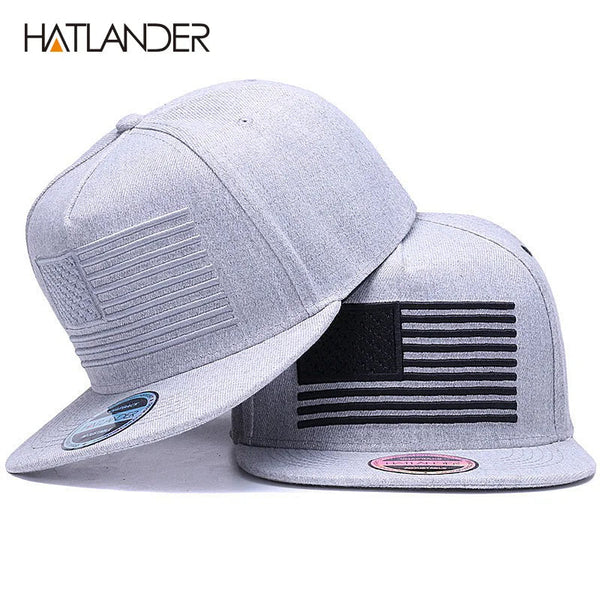 Raised Flag Embroidery Snapback Cap