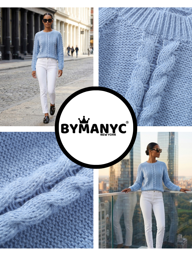 HUDSON Women's Cable-Knit Sweater Prêt-à-Porter BYMANYC ® New York
