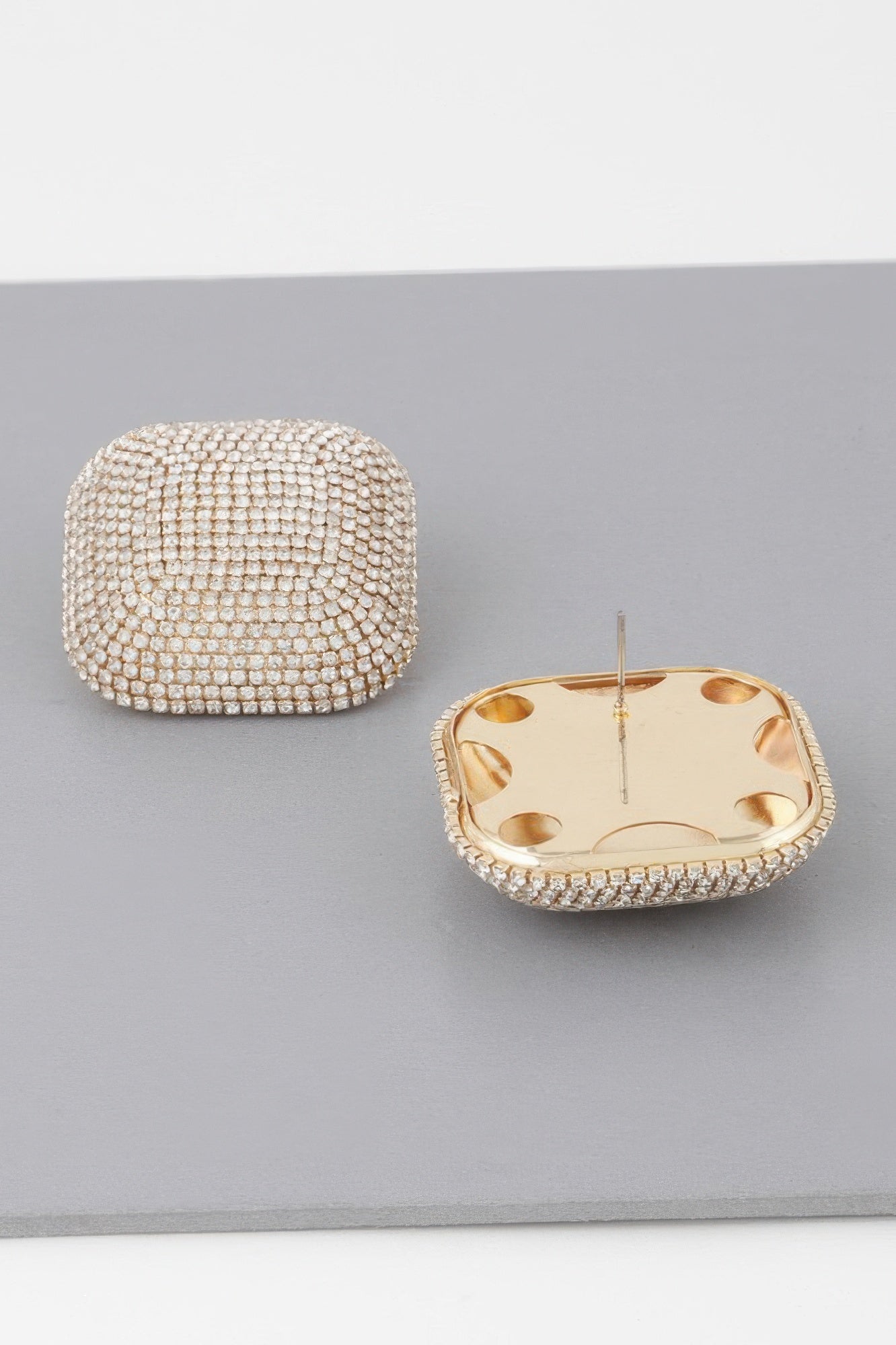 HUDSON YARDS All-over Rhinestone Glitter Earrings: BYMANYC ® New York