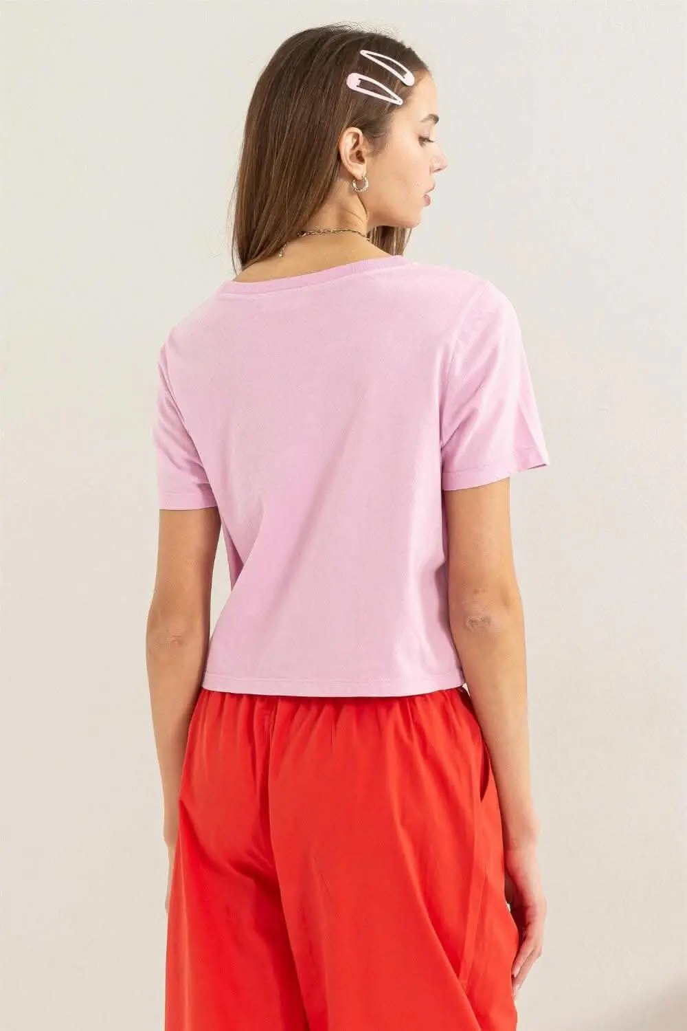 Trendsi HYFVE Round Neck Cropped T-Shirt