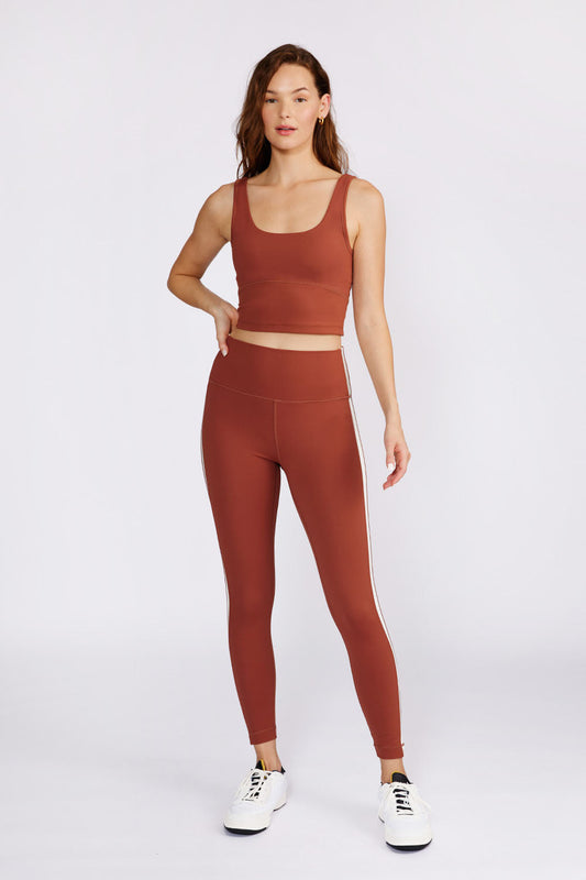Hana 7/8 side stripe legging rust