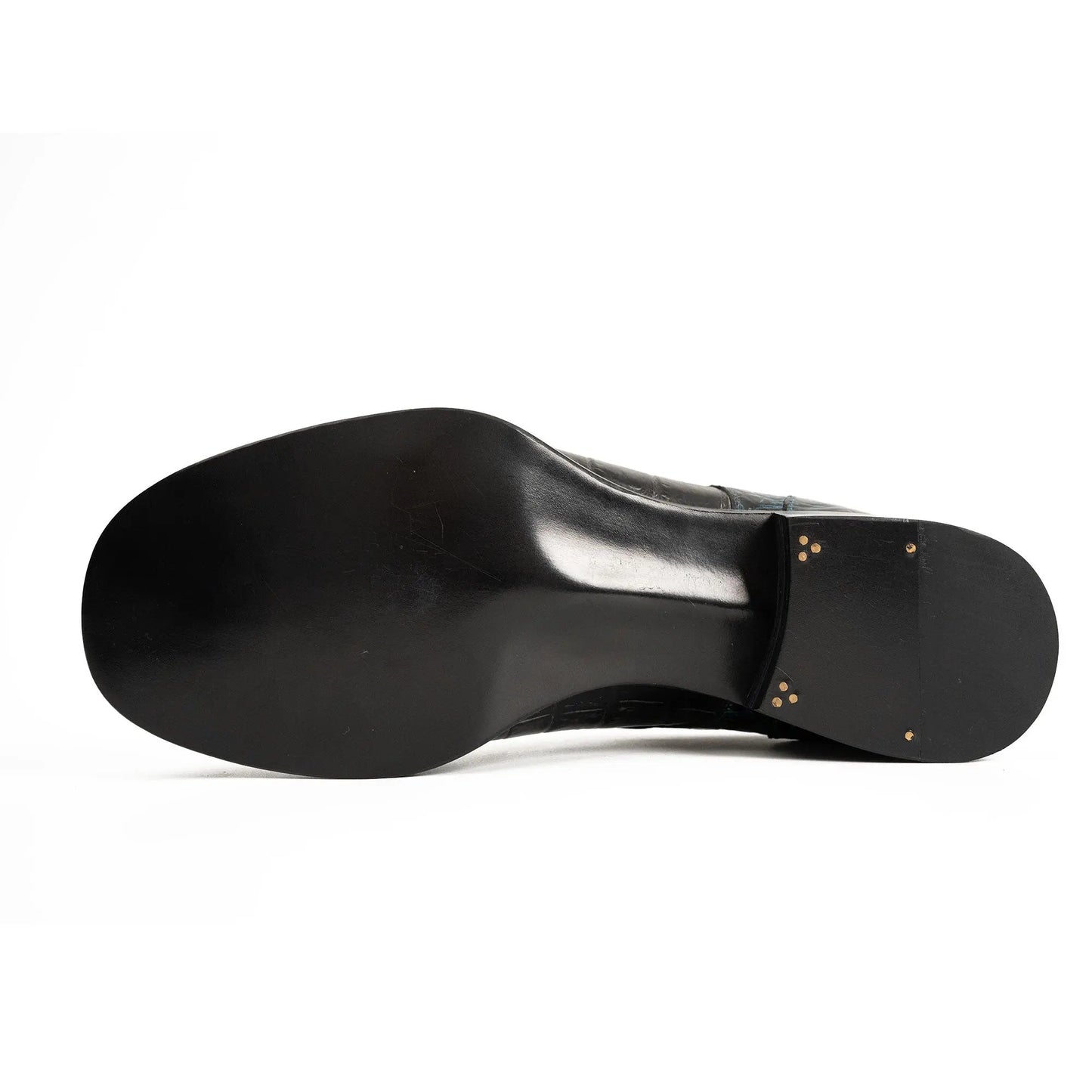 Handcrafted Nile Crocodile Derby Shoes Norwegian Stitch