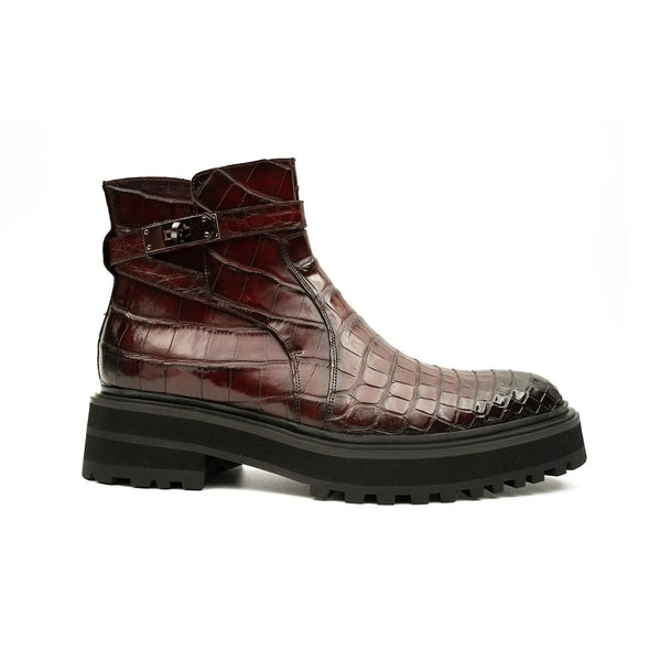 Handmade Nile Croc Chelsea Boots with Buckle
