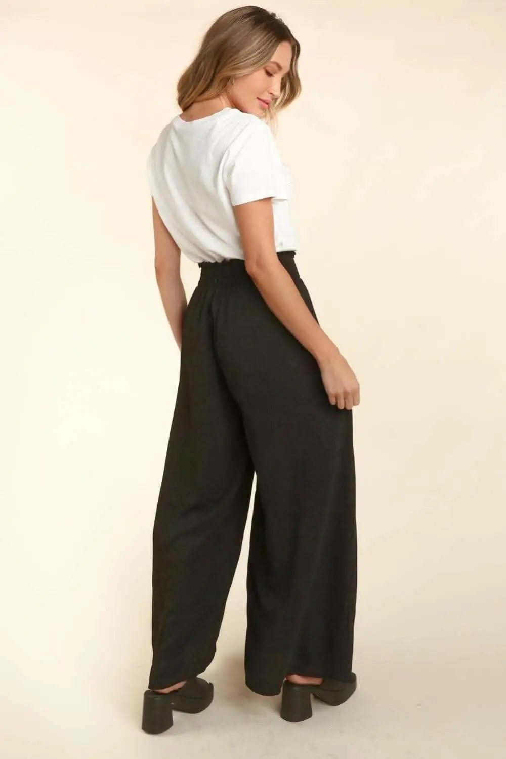 Trendsi Haptics Elastic Waist Wide Leg Pants with Pockets