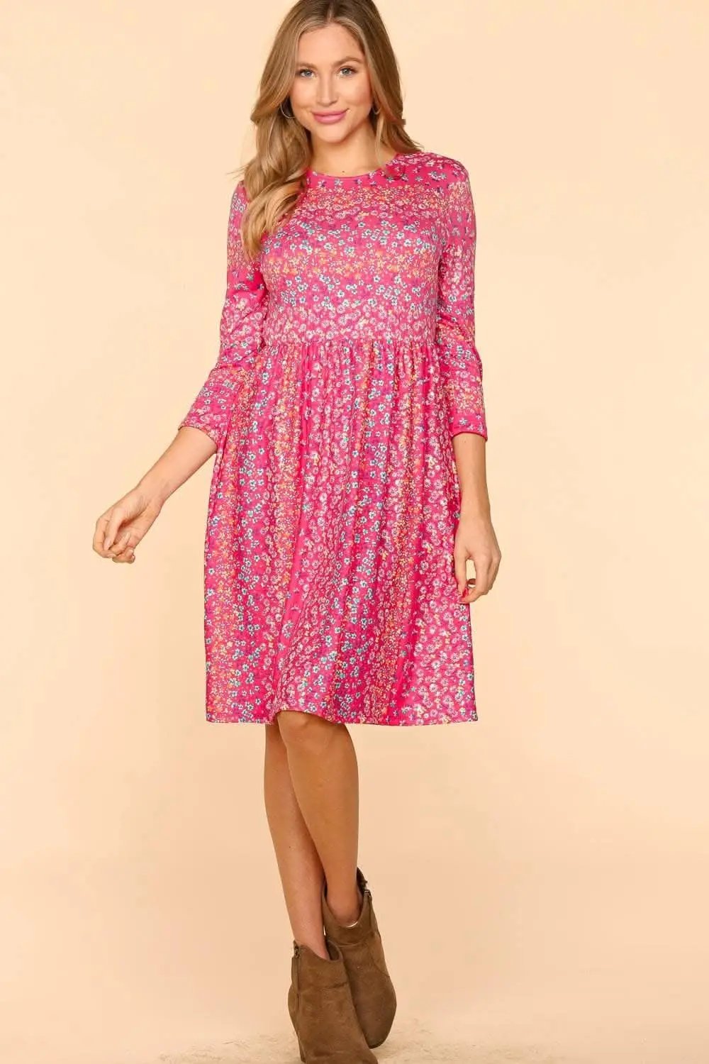 Trendsi Haptics Floral Dress with Pockets for Effortless S