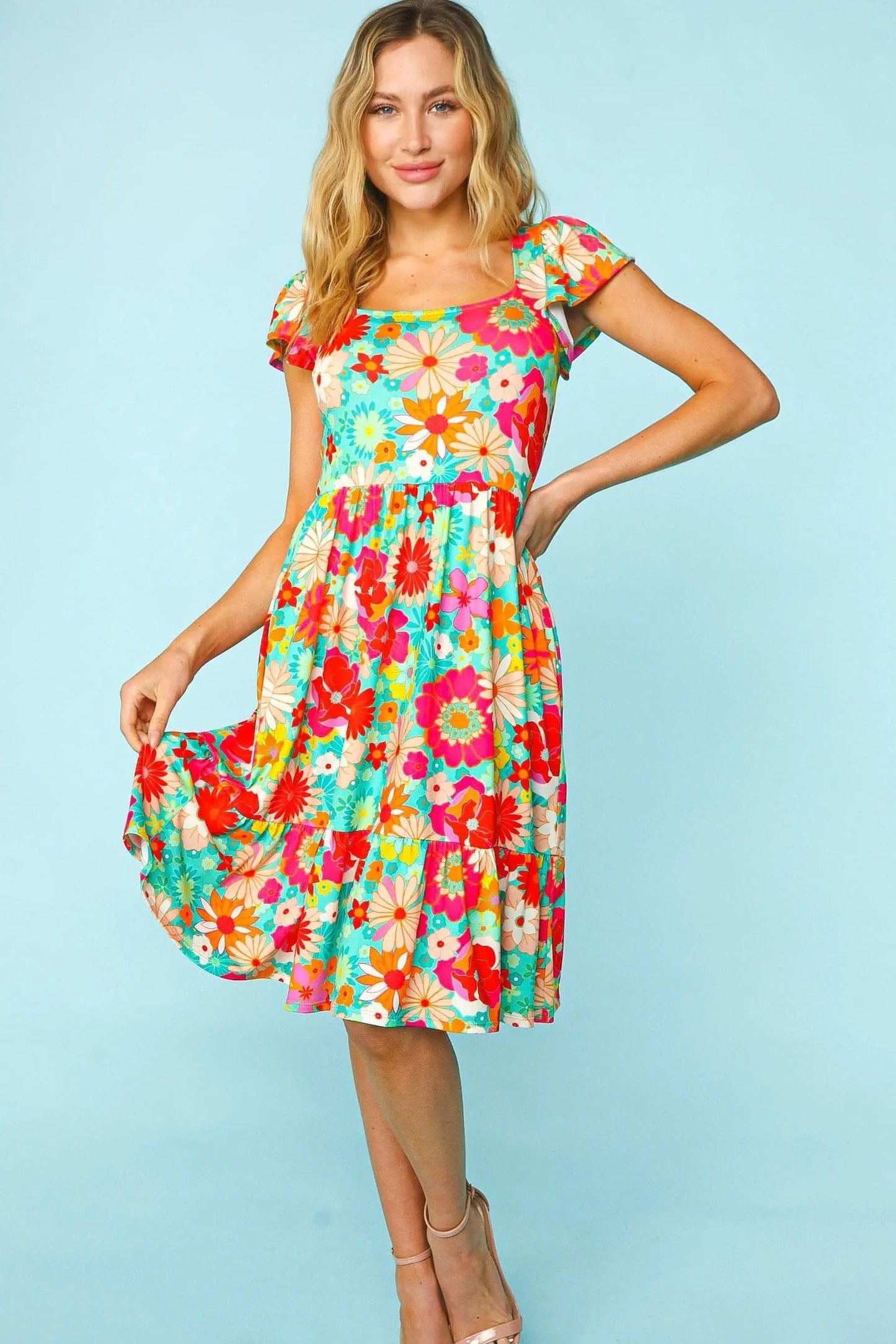 Trendsi Floral Dress Women's Casual Summer Mini Dress Cute & Flattering