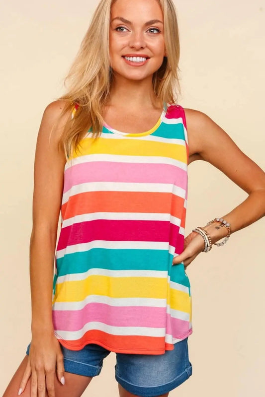 Tank Top - Striped Knit - Haptics Texture