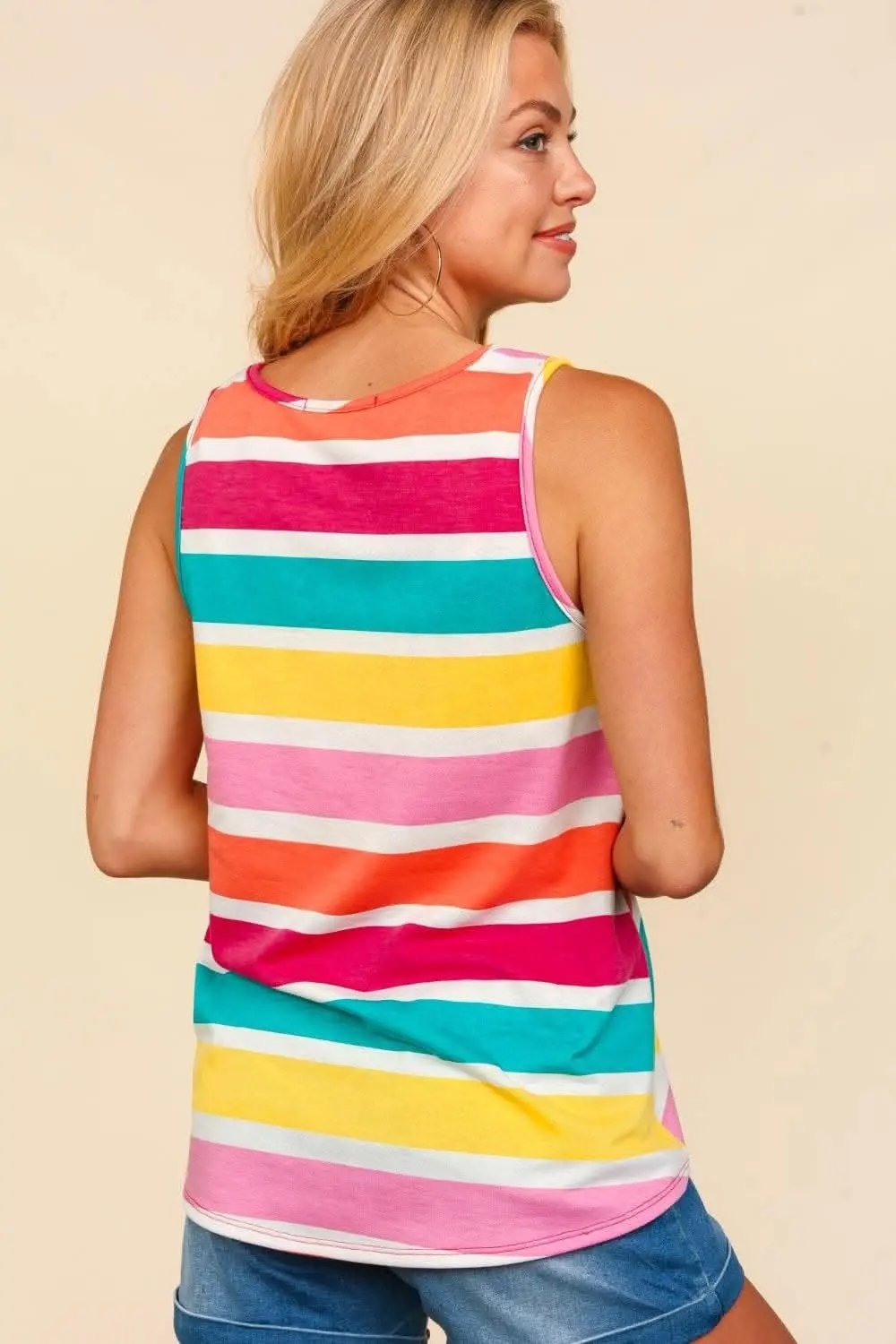 Tank Top - Striped Knit - Haptics Texture