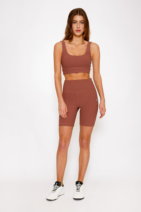 Harper rose taupe biker shorts 8"