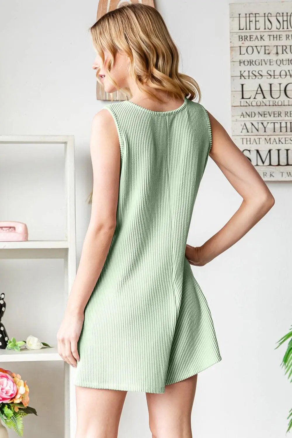 Trendsi Heimish Romper Women's Casual Scoop Neck Jumpsuit Wide Strap Comfort