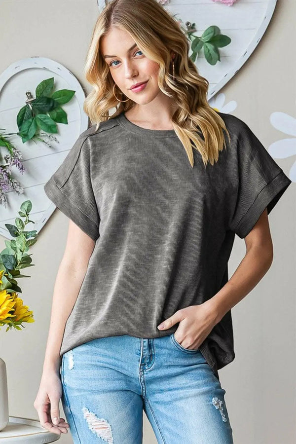 Trendsi just arrived - Heimish Full Size Short Sleeve Round Neck T-Shi