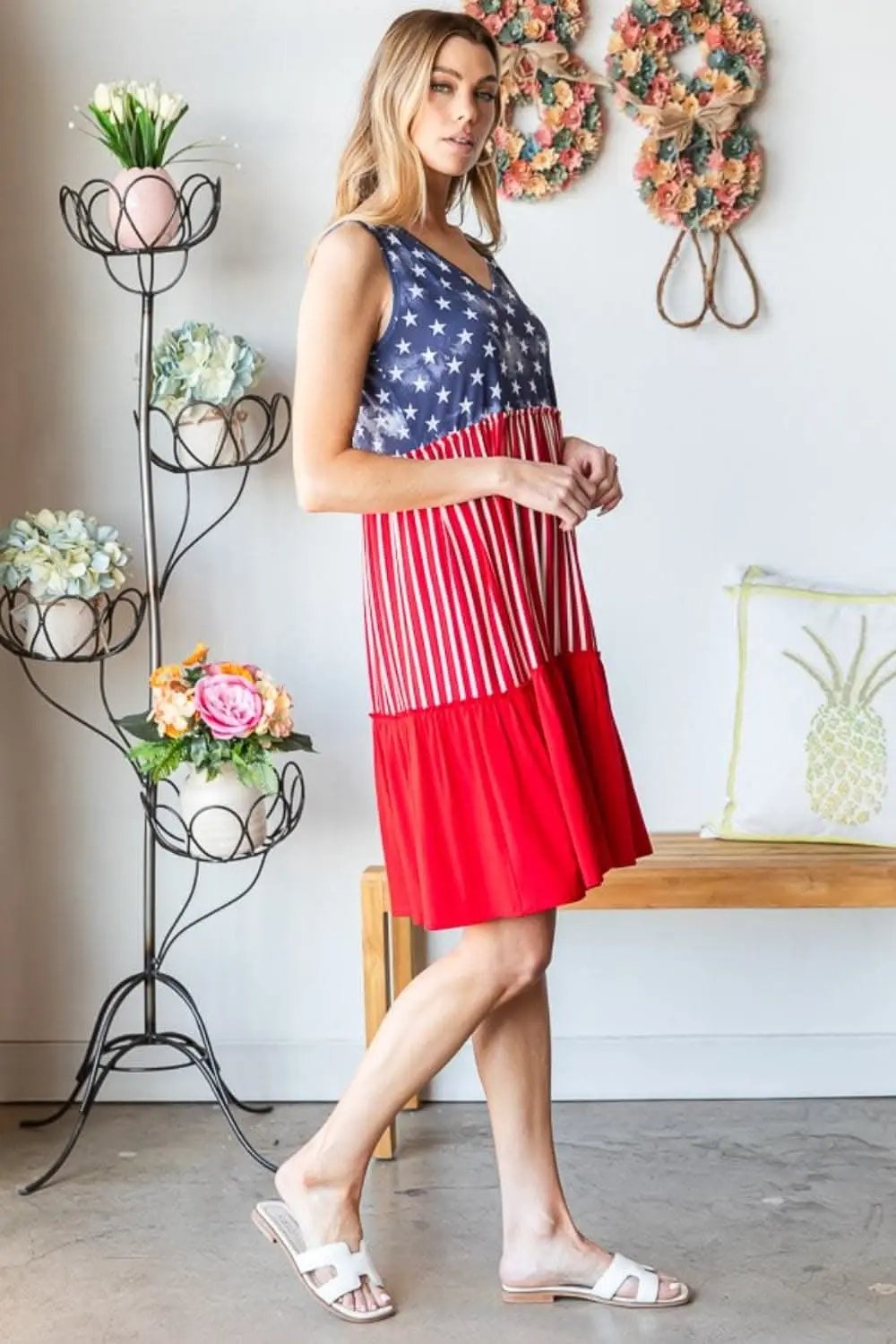 Trendsi Heimish Patriotic Tank Dress for Stylish Celebrati