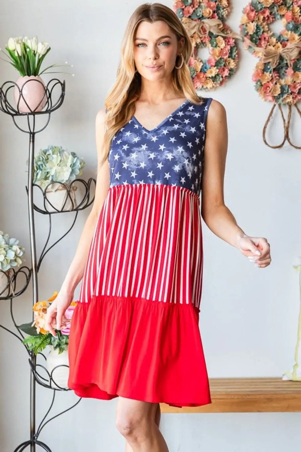 Trendsi Heimish Patriotic Tank Dress for Stylish Celebrati
