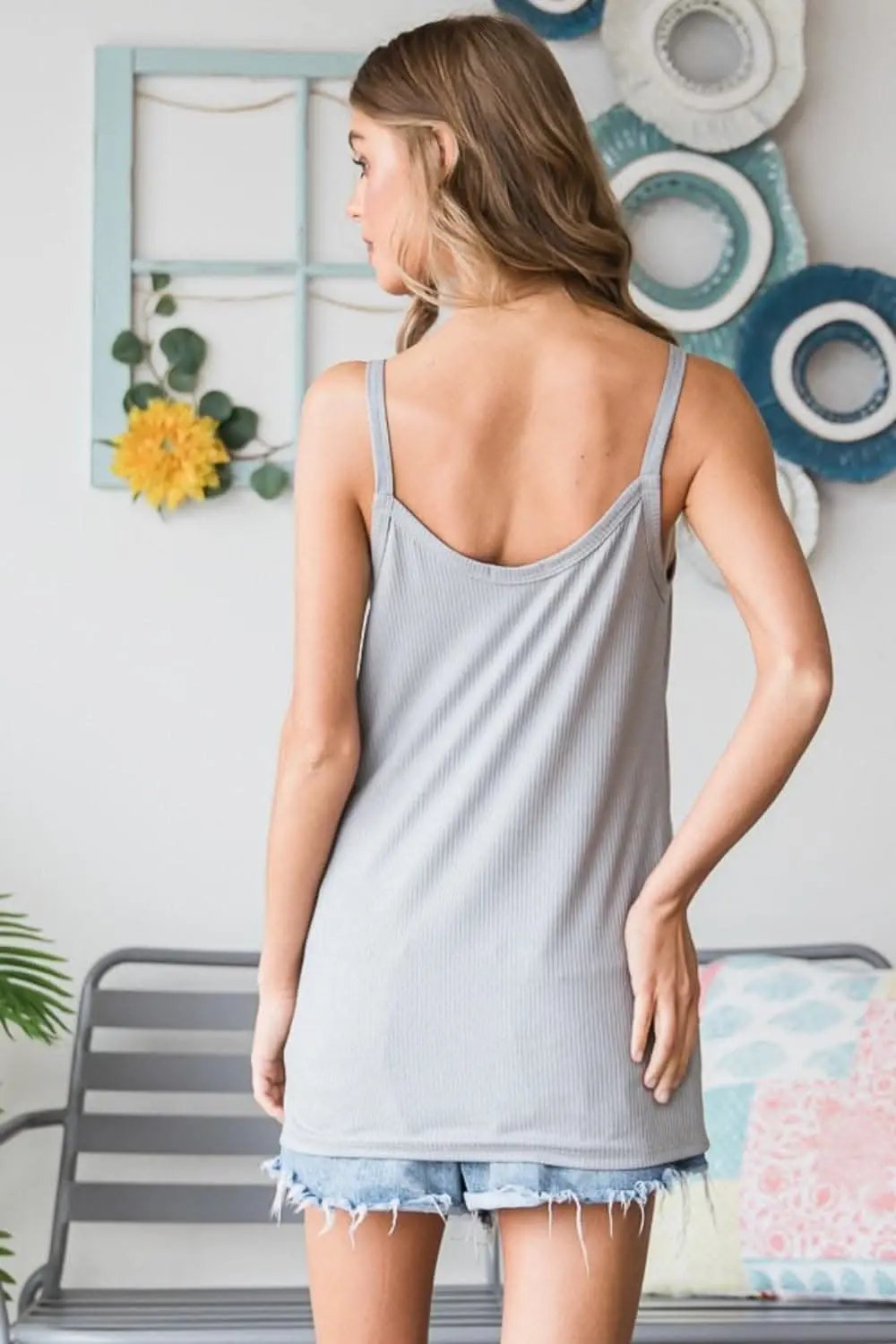 Ribbed Quarter Button Cami - Heimish Design