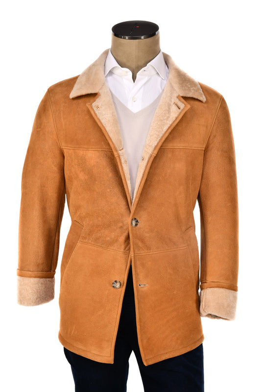 Hettabretz Leather Shearling Overcoat