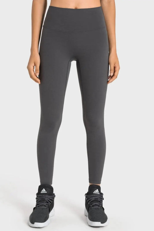 Trendsi High-rise yoga leggings with wide waistband
