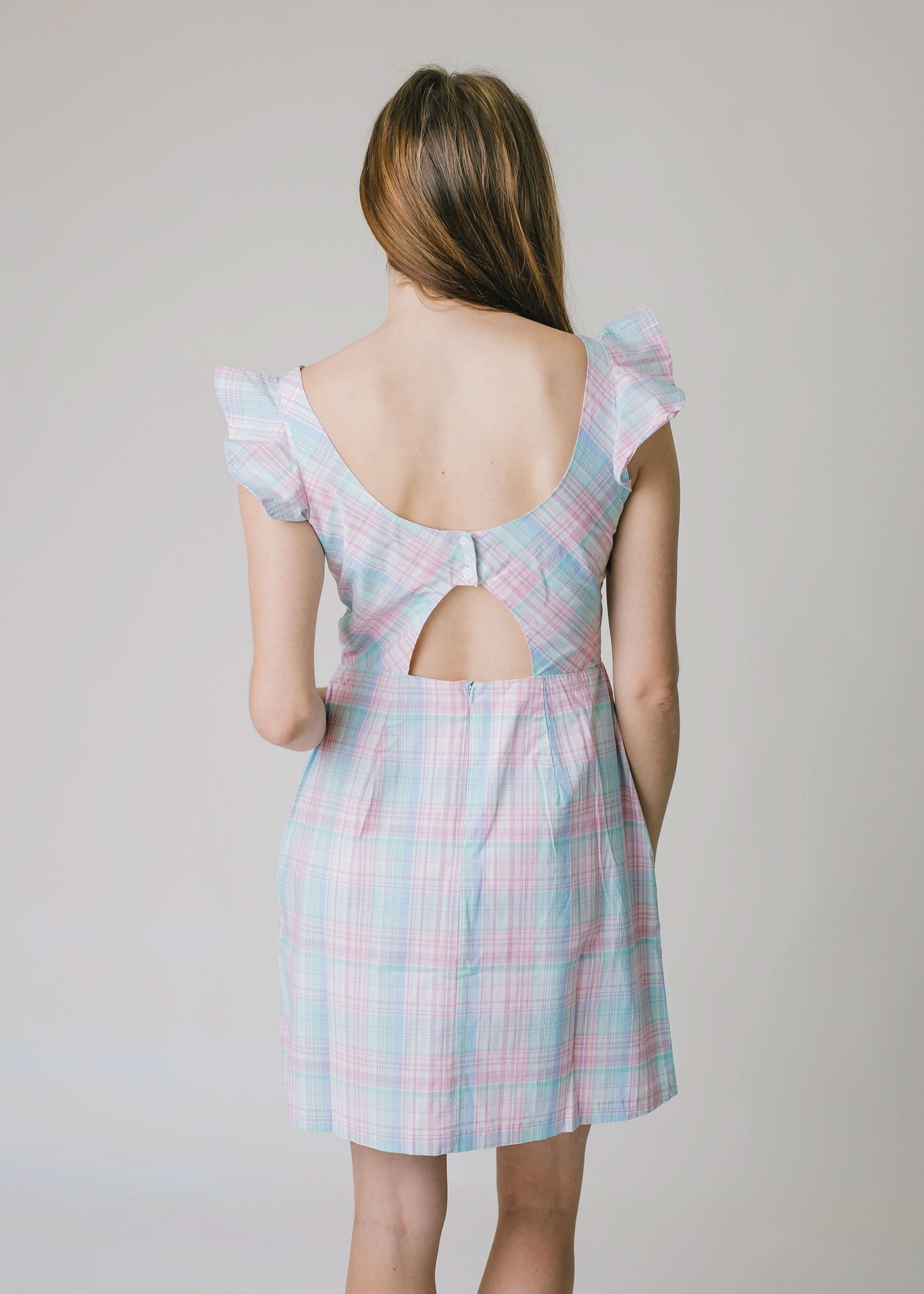 Flutter Sleeve Open Back Organic Dress