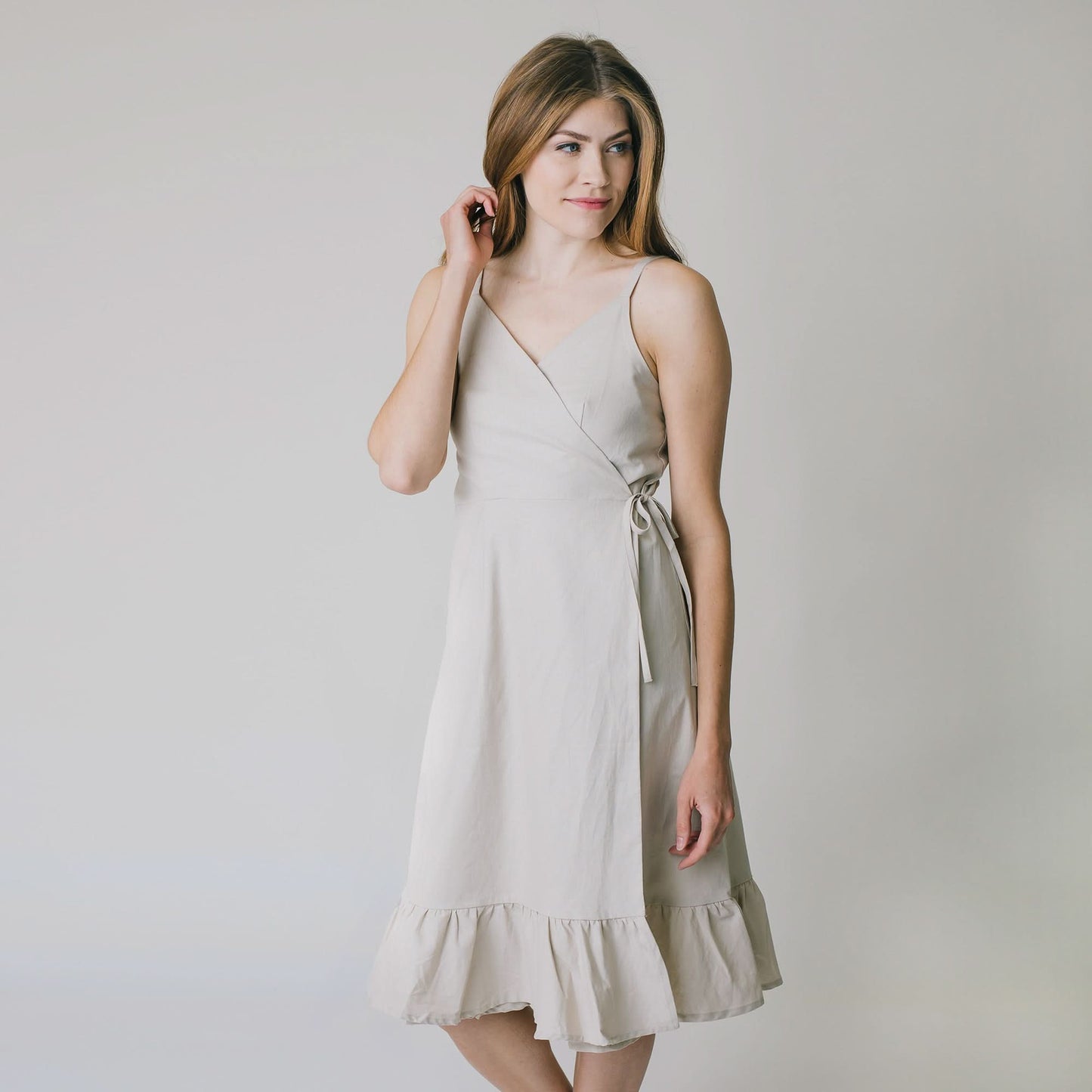 Ruffle Hem Wrap Dress