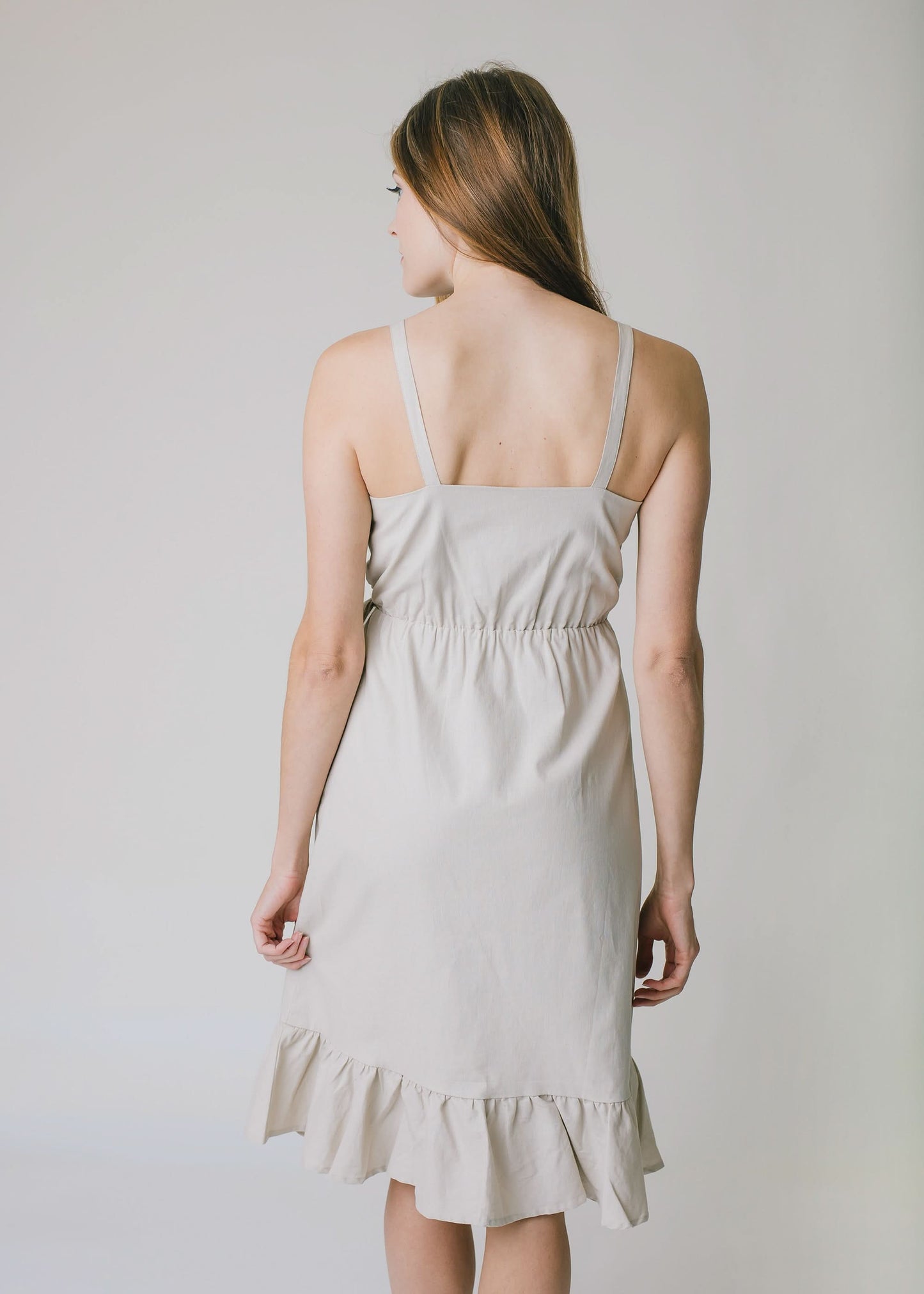 Ruffle Hem Wrap Dress