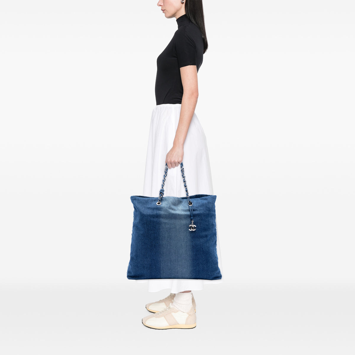 Printed Denim Tote Bag (Pre-Owned)
