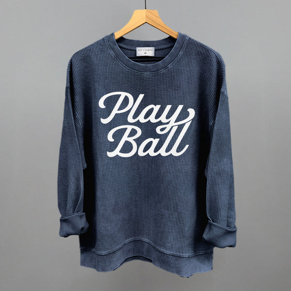 Play Ball (Vintage Script White)